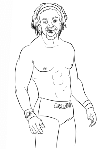 Wwe Kofi Kingston Coloring Page